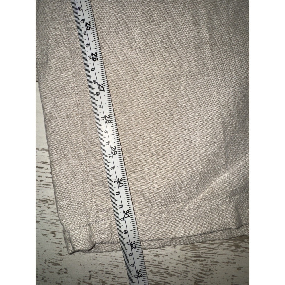 Old Navy Pants Mens 34x32 Beige 90s Straight Linen Blend Chino New Flat Front - Picture 6 of 12